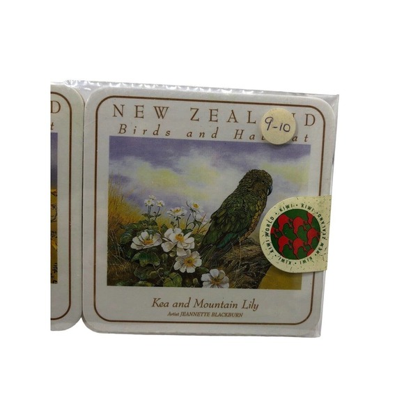 New Zealand Coasters Set NEW 6 Birds and Habitat Coasters Kiwi World - Picture 8 of 12